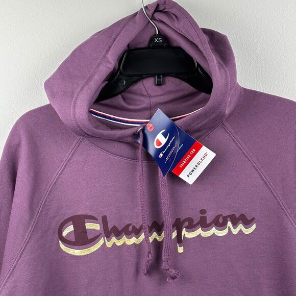 NWT Champion Hoodie Womens 1X Purple Pullover Sweatshirt Power Blend new hood - Picture 10 of 12
